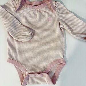 GAP Organic cotton Pink Stripe Long-Sleeve Baby Bodysuit